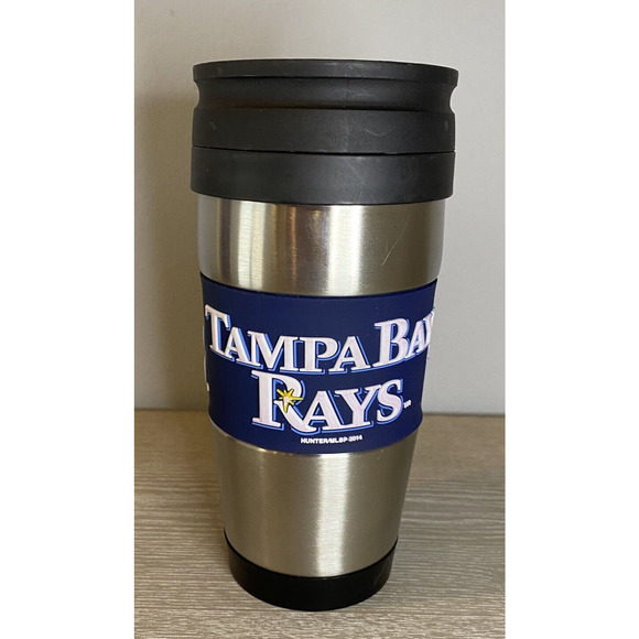Tampa‎ Bay Rays Travel Tumbler Mug Stainless Steel Rubber Grip Logo 15 oz NWT - Picture 1 of 6